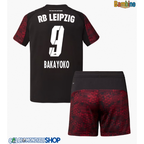Maglie da calcio RB Leipzig Johan Bakayoko #9 Terza Maglia Bambino 2025-26 Manica Corta + Pantaloni corti)